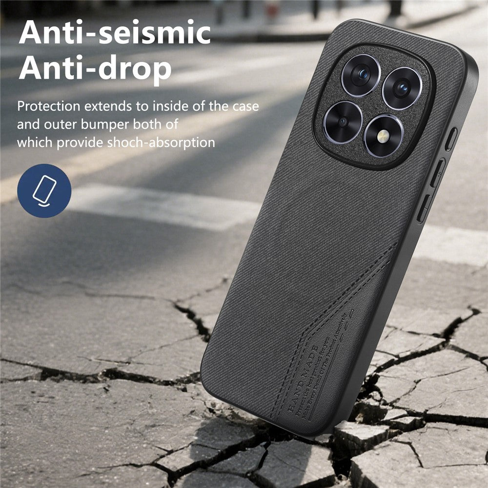 Xiaomi Redmi Note 15 4G (Global) Magnetiskt Skal Tygtextur PU-läder + PC + TPU mobilskal