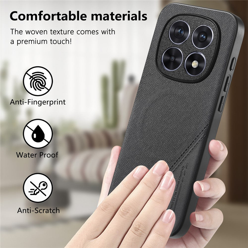 For Xiaomi Redmi Note 15 4G (Global) Magnetic Case Cloth Texture PU Leather + PC + TPU Phone Cover