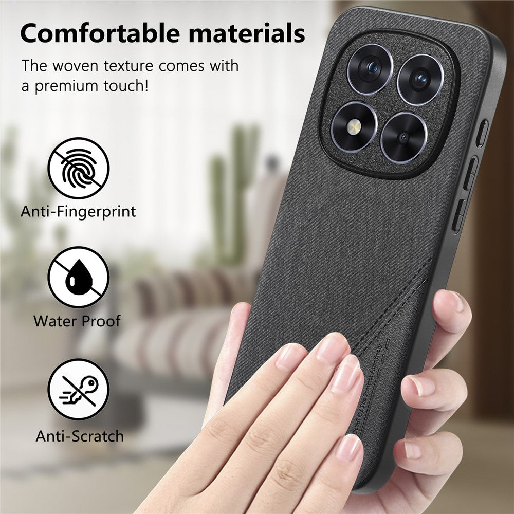 For Xiaomi Redmi Note 15 Pro 4G (Global) Magnetic Case Cloth Texture PU Leather + PC + TPU Phone Cover