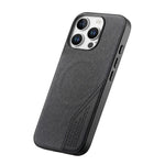 For iPhone 16 Pro Max Magnetic Case Cloth Texture PU Leather + PC + TPU Phone Cover