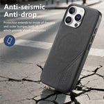 For iPhone 16 Pro Max Magnetic Case Cloth Texture PU Leather + PC + TPU Phone Cover
