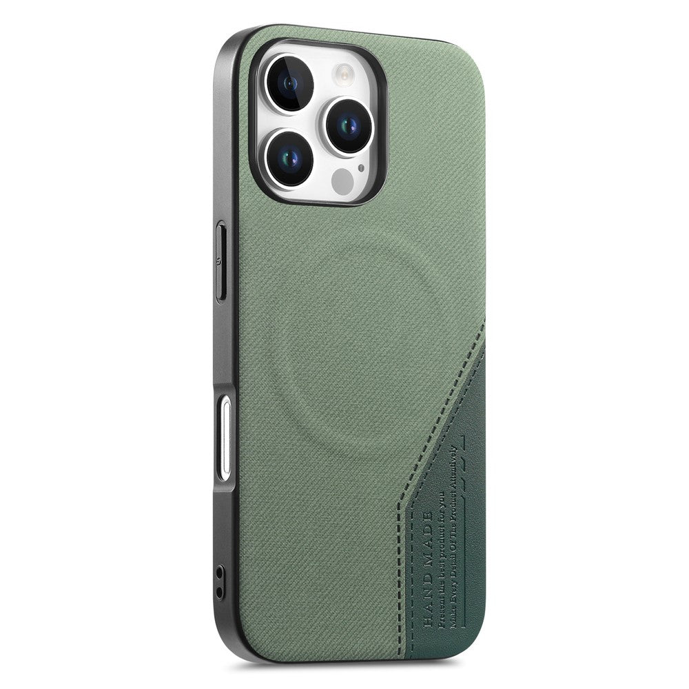 For iPhone 16 Pro Max Magnetic Case Cloth Texture PU Leather + PC + TPU Phone Cover