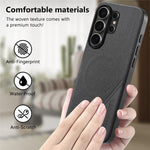 For Samsung Galaxy S25 Ultra Magnetic Case Cloth Texture PU Leather + PC + TPU Phone Cover
