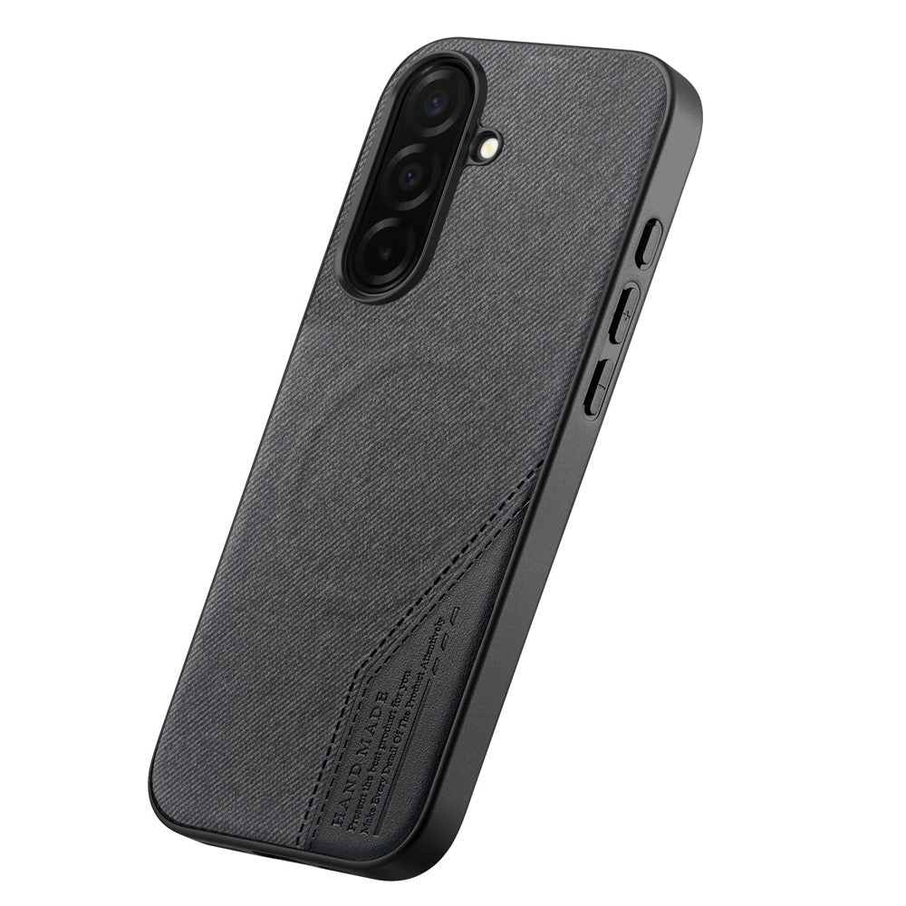 Til Samsung Galaxy S25 Magnetisk Etui Stoftekstur PU-læder + PC + TPU Telefoncover
