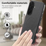 Til Samsung Galaxy S25+ Magnetisk Etui Stoftekstur PU Læder + PC + TPU Telefoncover
