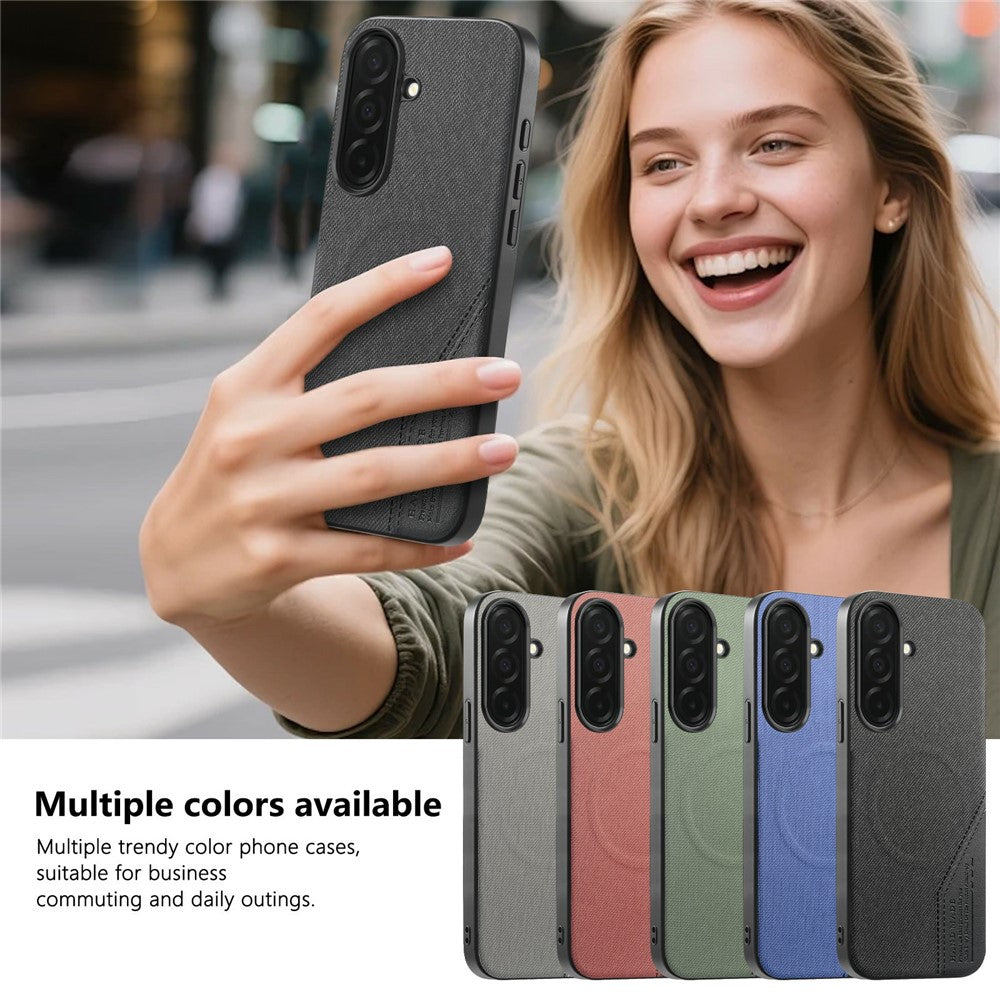 For Samsung Galaxy A37 5G Magnetic Case Cloth Texture PU Leather + PC + TPU Phone Cover