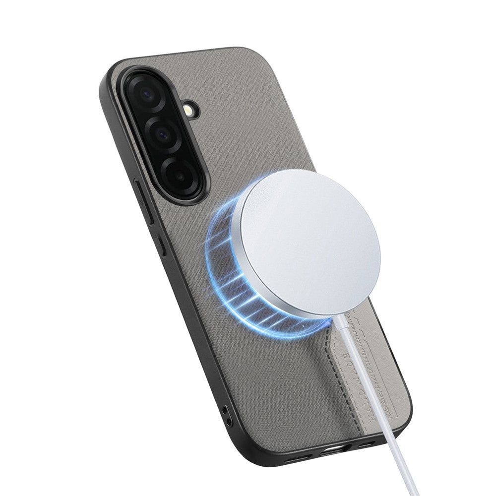 Til Samsung Galaxy A36 5G Magnetisk Cover Kludtekstur PU Læder + PC + TPU Telefoncover