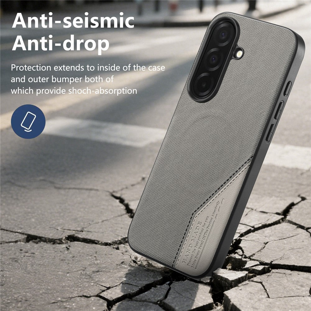 Til Samsung Galaxy A36 5G Magnetisk Cover Kludtekstur PU Læder + PC + TPU Telefoncover