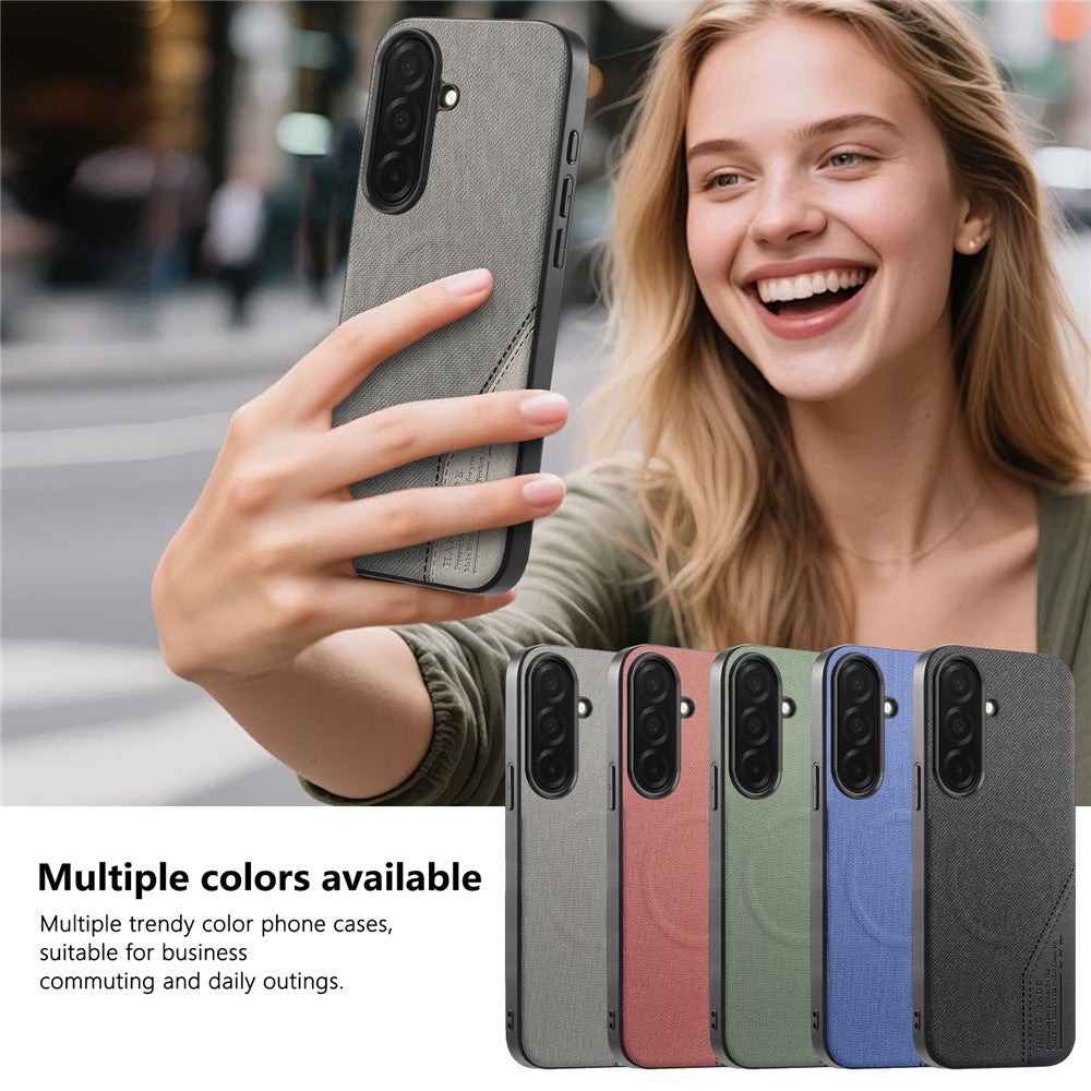 Til Samsung Galaxy A36 5G Magnetisk Cover Kludtekstur PU Læder + PC + TPU Telefoncover