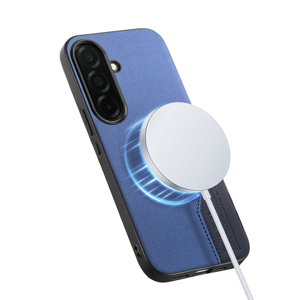 Til Samsung Galaxy A16 5G / A16 4G Magnetisk Cover Stof Tekstur PU Læder + PC + TPU Telefoncover