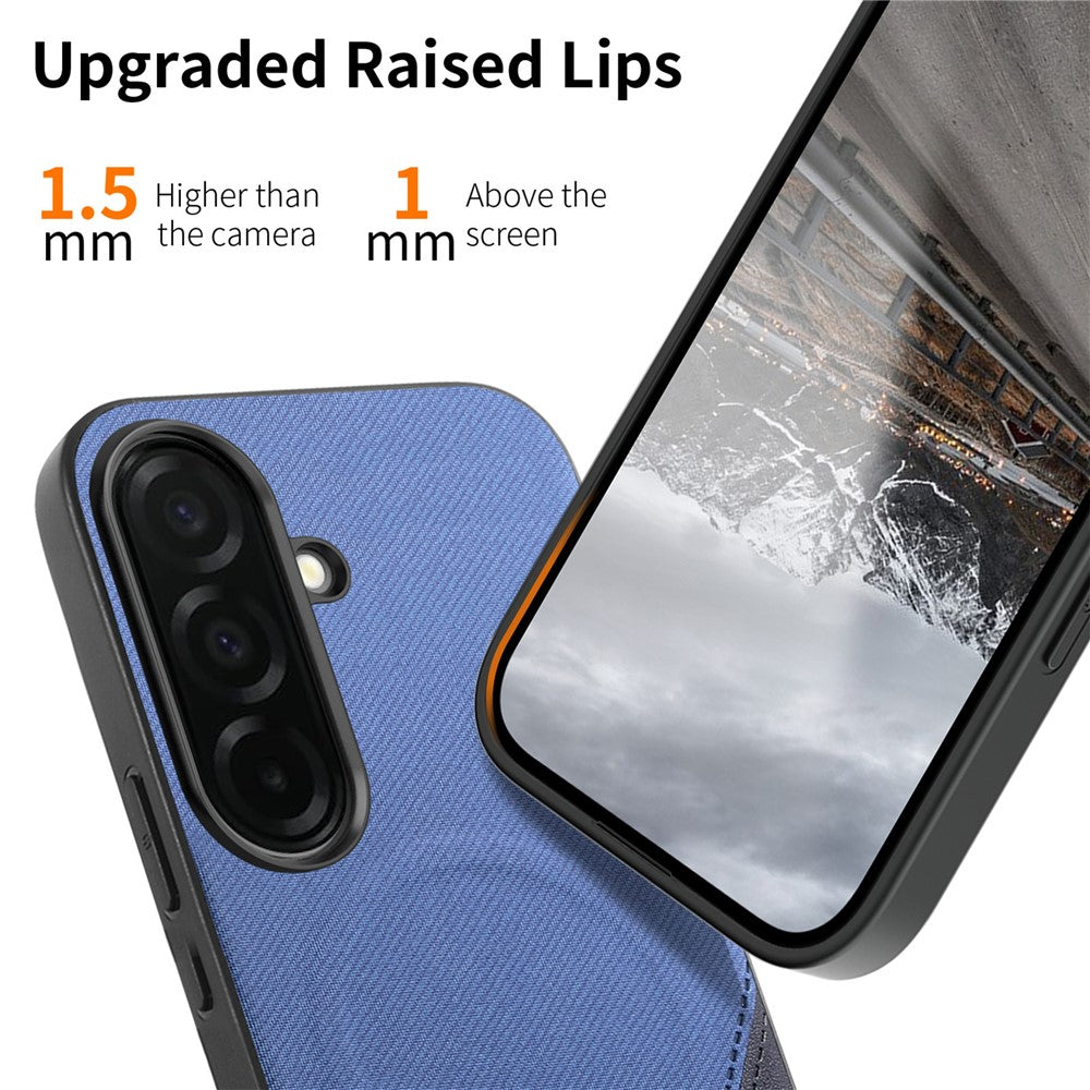 Til Samsung Galaxy A16 5G / A16 4G Magnetisk Cover Stof Tekstur PU Læder + PC + TPU Telefoncover