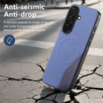 Til Samsung Galaxy A16 5G / A16 4G Magnetisk Cover Stof Tekstur PU Læder + PC + TPU Telefoncover
