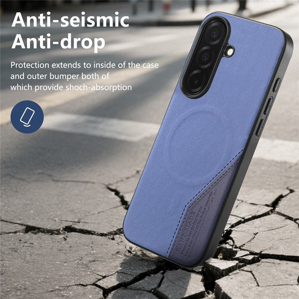 Til Samsung Galaxy A16 5G / A16 4G Magnetisk Cover Stof Tekstur PU Læder + PC + TPU Telefoncover