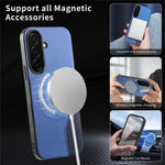 Til Samsung Galaxy A16 5G / A16 4G Magnetisk Cover Stof Tekstur PU Læder + PC + TPU Telefoncover