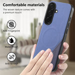 Til Samsung Galaxy A16 5G / A16 4G Magnetisk Cover Stof Tekstur PU Læder + PC + TPU Telefoncover