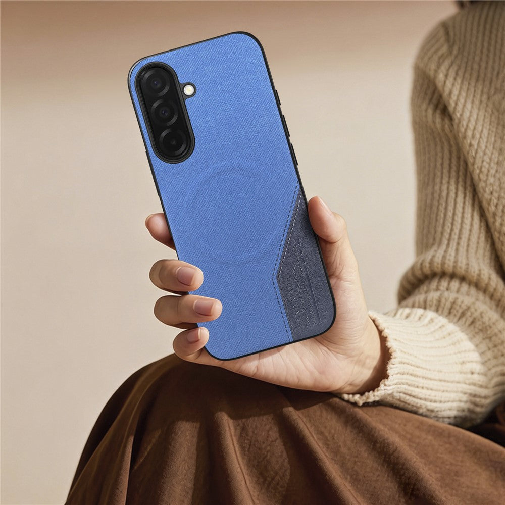 Til Samsung Galaxy A16 5G / A16 4G Magnetisk Cover Stof Tekstur PU Læder + PC + TPU Telefoncover