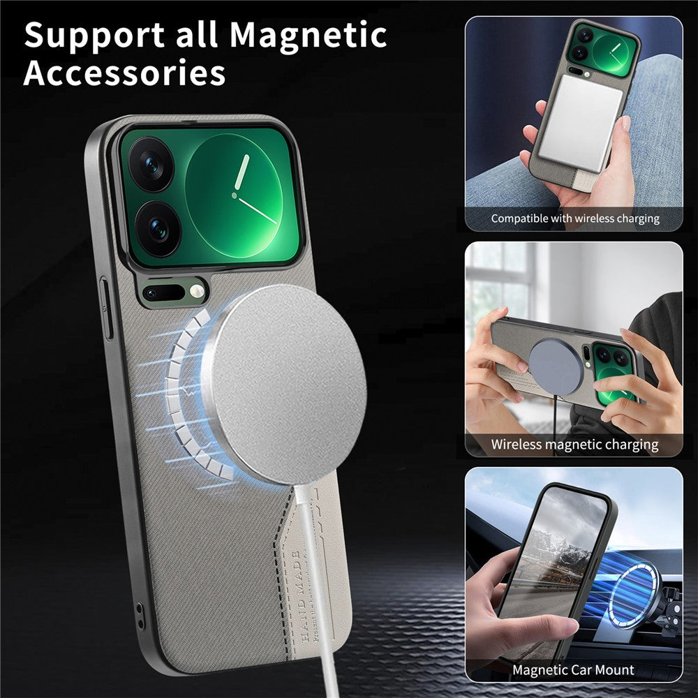 Magnetiskt skal för Xiaomi 17 Pro Max i PU-läder + PC + TPU