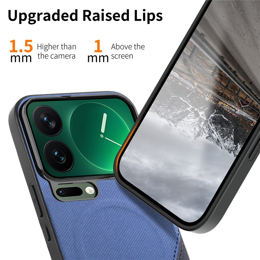 For Xiaomi 17 Pro Magnetic Case Cloth Texture PU Leather + PC + TPU Phone Cover