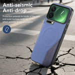 For Xiaomi 17 Pro Magnetic Case Cloth Texture PU Leather + PC + TPU Phone Cover