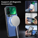 For Xiaomi 17 Pro Magnetic Case Cloth Texture PU Leather + PC + TPU Phone Cover