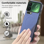 For Xiaomi 17 Pro Magnetic Case Cloth Texture PU Leather + PC + TPU Phone Cover