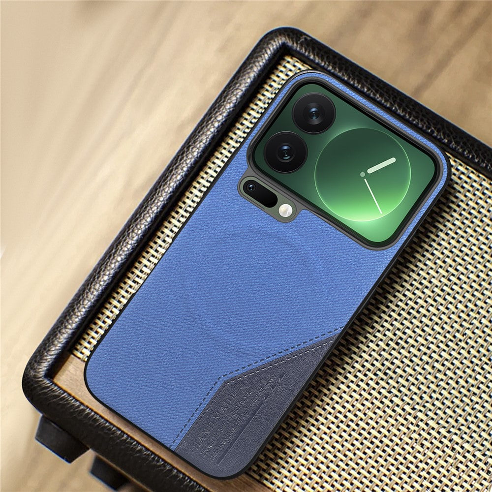For Xiaomi 17 Pro Magnetic Case Cloth Texture PU Leather + PC + TPU Phone Cover