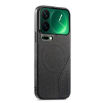 For Xiaomi 17 Pro Magnetic Case Cloth Texture PU Leather + PC + TPU Phone Cover