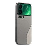 For Xiaomi 17 Pro Magnetic Case Cloth Texture PU Leather + PC + TPU Phone Cover
