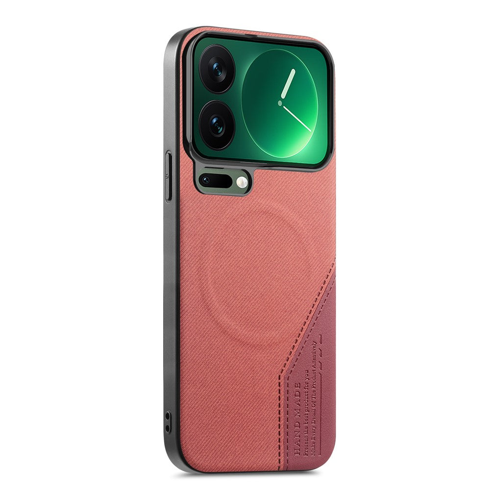For Xiaomi 17 Pro Magnetic Case Cloth Texture PU Leather + PC + TPU Phone Cover