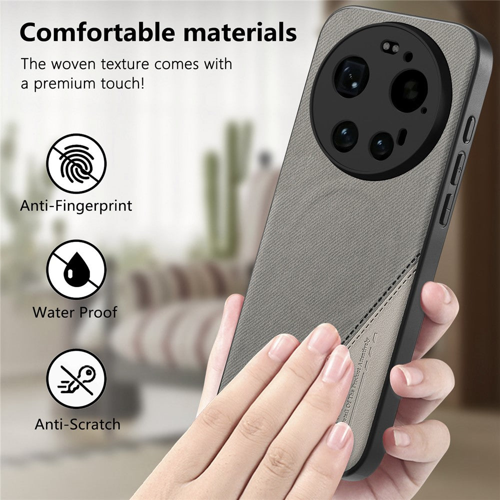 For Xiaomi 17 Ultra 5G Magnetic Case Cloth Texture PU Leather + PC + TPU Phone Cover