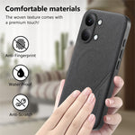 For Xiaomi Poco X8 Pro Max 5G  /  Redmi Turbo 5 Max 5G Magnetic Case Cloth Texture PU Leather + PC + TPU Phone Cover