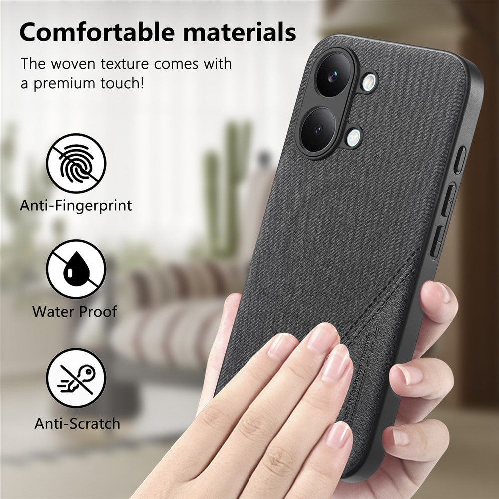 For Xiaomi Poco X8 Pro Max 5G  /  Redmi Turbo 5 Max 5G Magnetic Case Cloth Texture PU Leather + PC + TPU Phone Cover