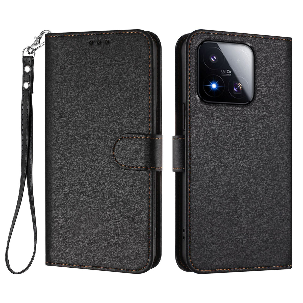 For Xiaomi 17 Max Leather Case Wallet Stand Phone Cover with Wrist Strap