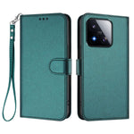 Läderfodral för Xiaomi 17 Max, plånboksfodral med stativ och handledsrem.