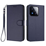 Läderfodral för Xiaomi 17 Max, plånboksfodral med stativ och handledsrem.