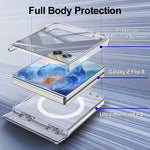 For Samsung Galaxy Z Flip8 Magnetic Case Hinge Protection Clear PC + TPU Phone Cover Built-in Screen Protector