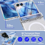 For Samsung Galaxy Z Flip8 Magnetic Case Hinge Protection Clear PC + TPU Phone Cover Built-in Screen Protector