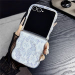 Til Samsung Galaxy Z Flip7 5G Magnetisk Cover Bølget Kant Kniplingsmønster TPU Telefoncover