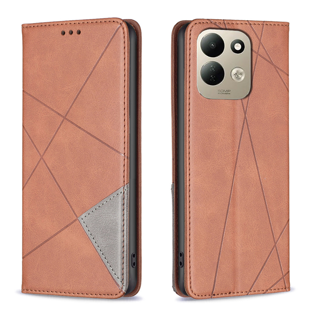 For Xiaomi Redmi 17 5G / Xiaomi Redmi 17 4G Case Card Slots Geometry Imprint Leather Phone Cover