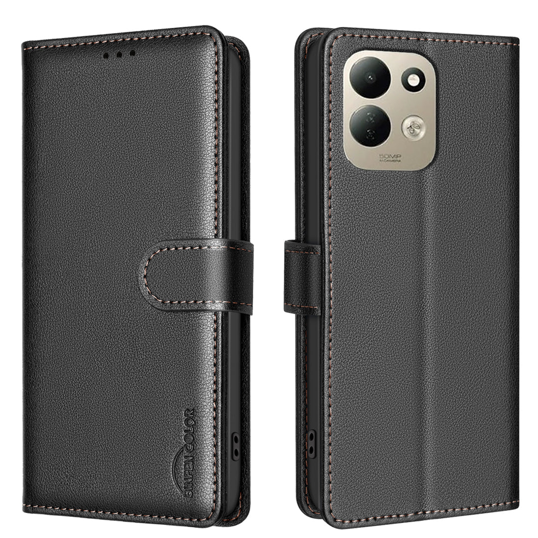 BINFEN COLOR for Xiaomi Redmi 17 5G / Xiaomi Redmi 17 4G BF32 Leather Case Wallet RFID Blocking Phone Cover