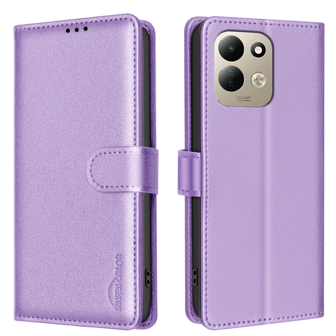 BINFEN COLOR for Xiaomi Redmi 17 5G / Xiaomi Redmi 17 4G BF32 Leather Case Wallet RFID Blocking Phone Cover