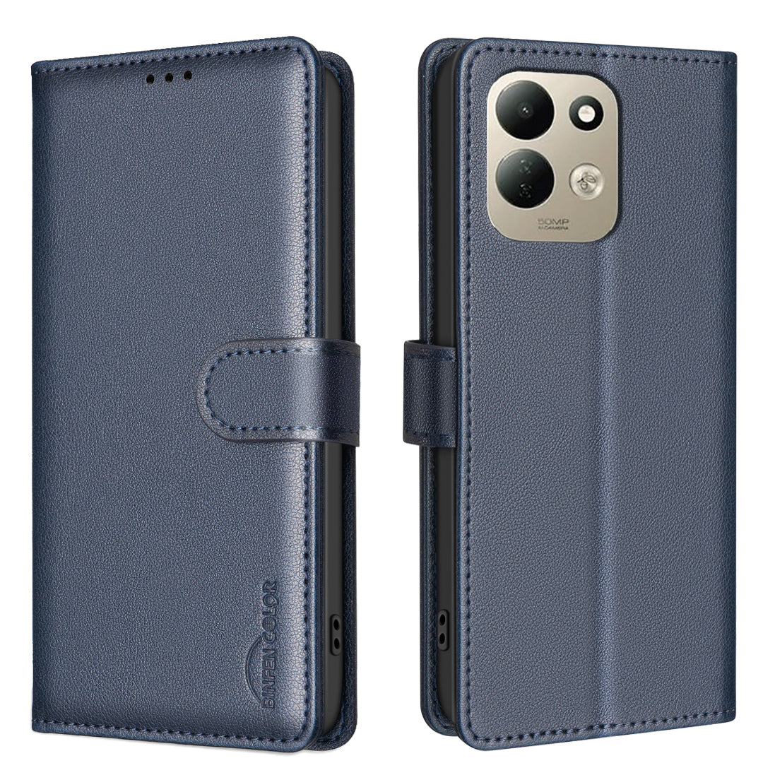 BINFEN COLOR for Xiaomi Redmi 17 5G / Xiaomi Redmi 17 4G BF32 Leather Case Wallet RFID Blocking Phone Cover