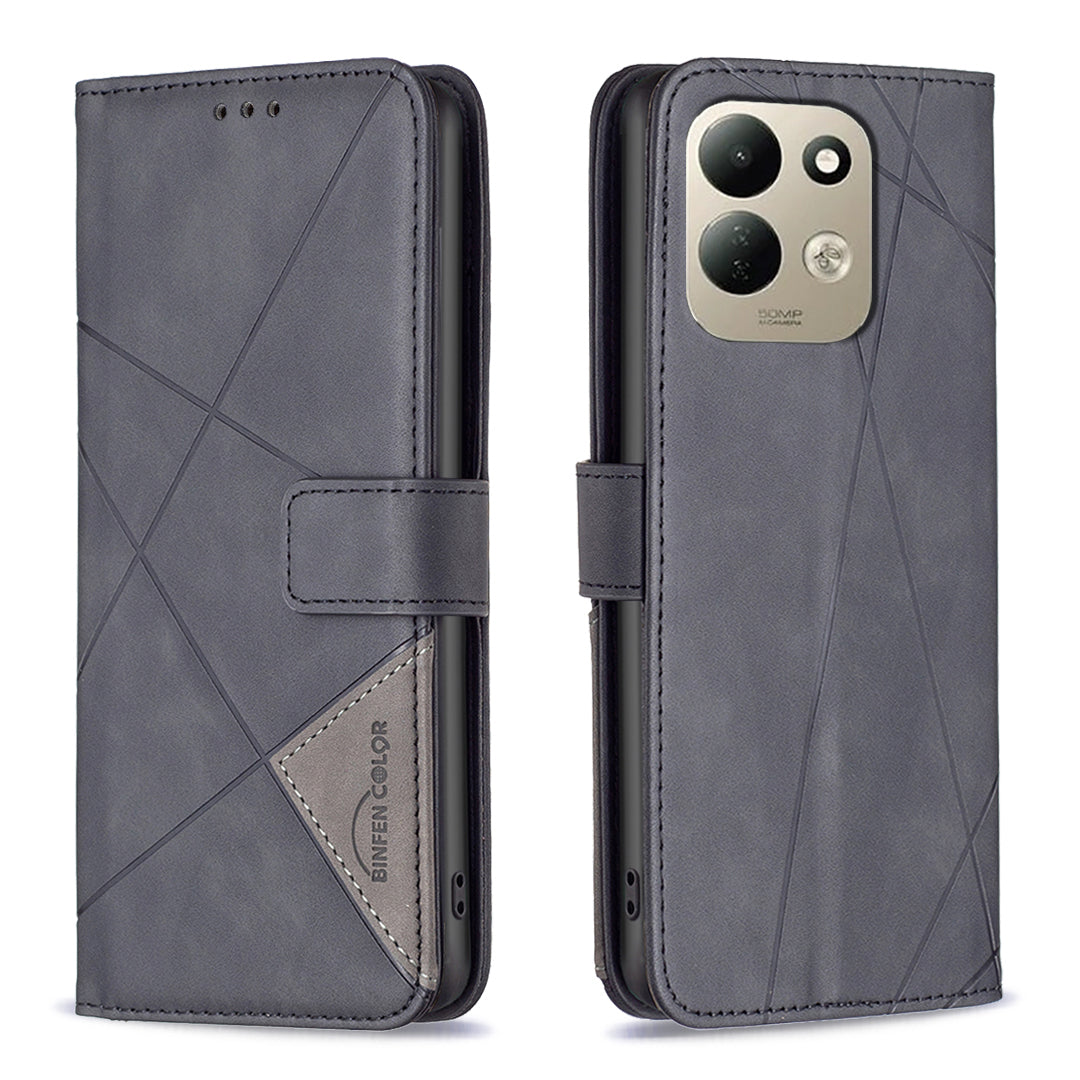 BINFEN COLOR för Xiaomi Redmi 17 5G / Xiaomi Redmi 17 4G mobilskal plånboksfodral geometriskt präglat läderfodral