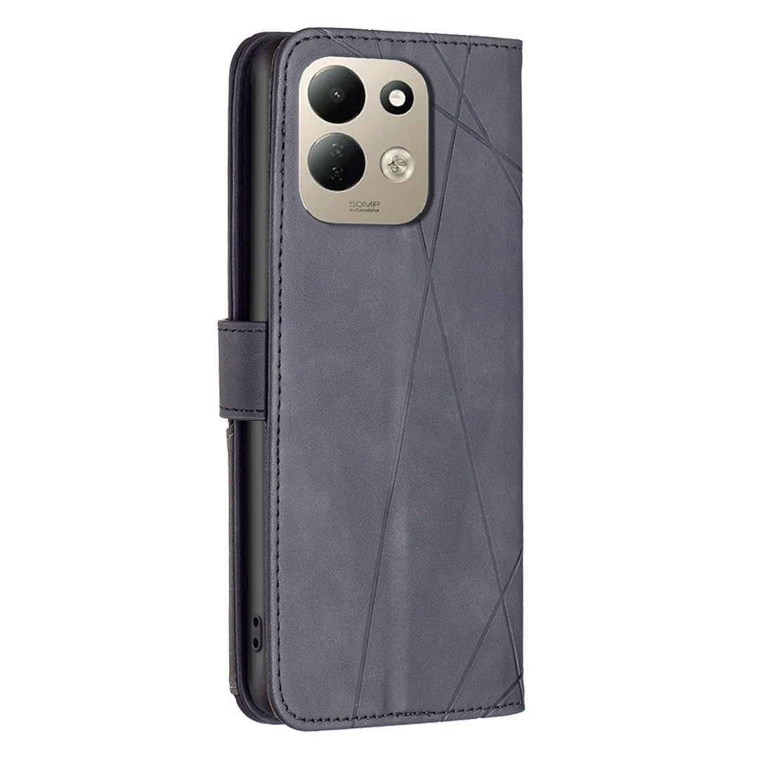 BINFEN COLOR för Xiaomi Redmi 17 5G / Xiaomi Redmi 17 4G mobilskal plånboksfodral geometriskt präglat läderfodral
