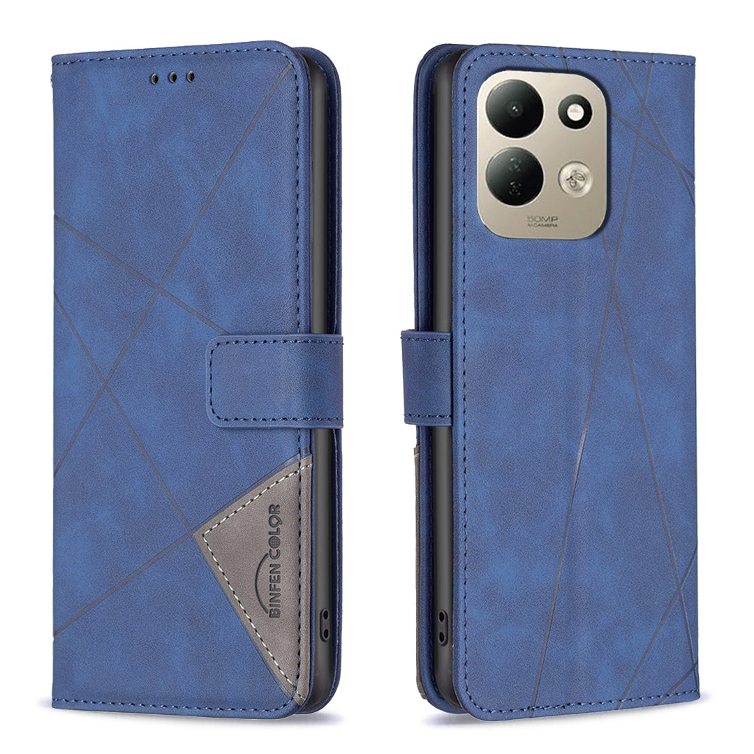BINFEN COLOR för Xiaomi Redmi 17 5G / Xiaomi Redmi 17 4G mobilskal plånboksfodral geometriskt präglat läderfodral