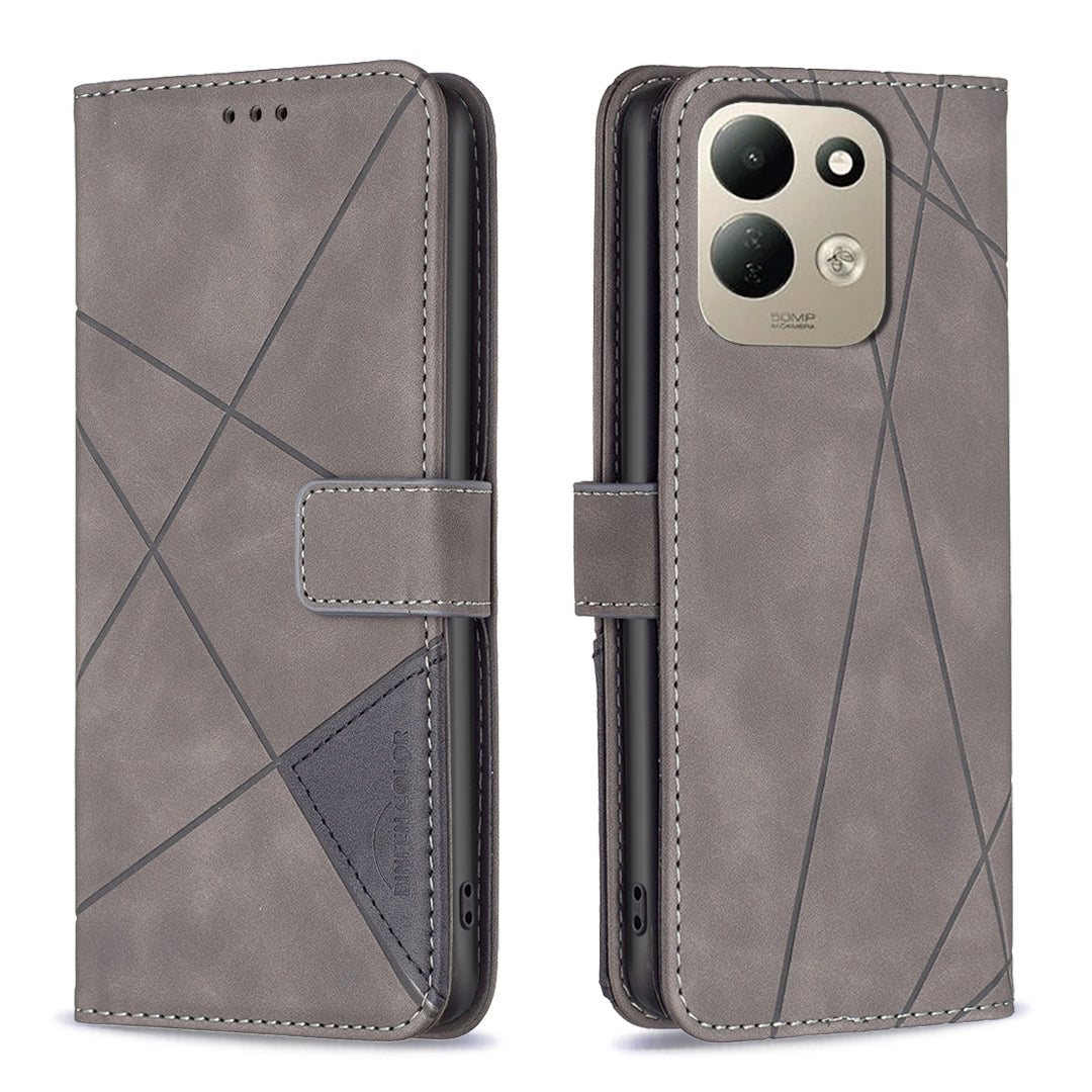 BINFEN COLOR för Xiaomi Redmi 17 5G / Xiaomi Redmi 17 4G mobilskal plånboksfodral geometriskt präglat läderfodral