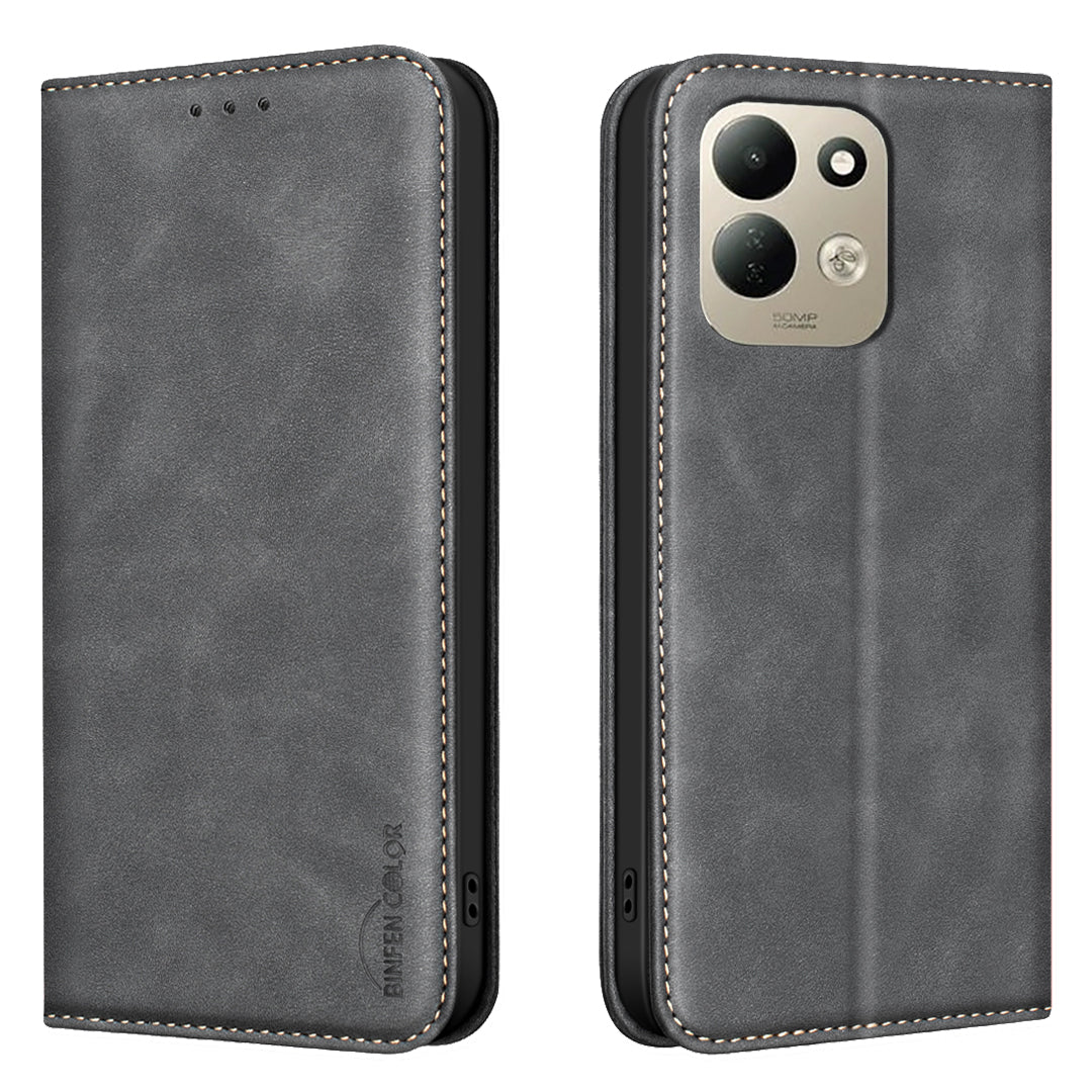 BINFEN COLOR for Xiaomi Redmi 17 5G / Xiaomi Redmi 17 4G RFID Blocking Calf Texture PU Leather Phone Cover