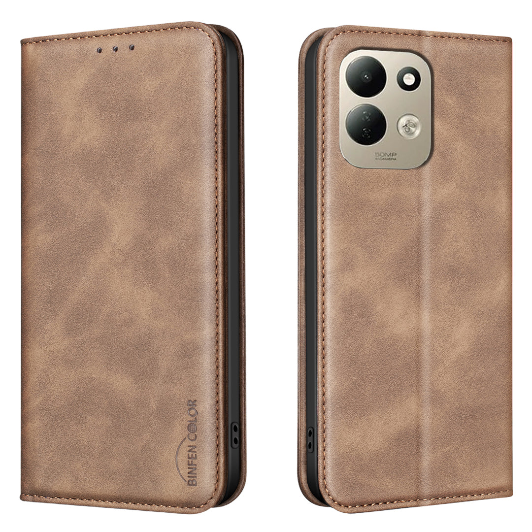 BINFEN COLOR for Xiaomi Redmi 17 5G / Xiaomi Redmi 17 4G RFID Blocking Calf Texture PU Leather Phone Cover