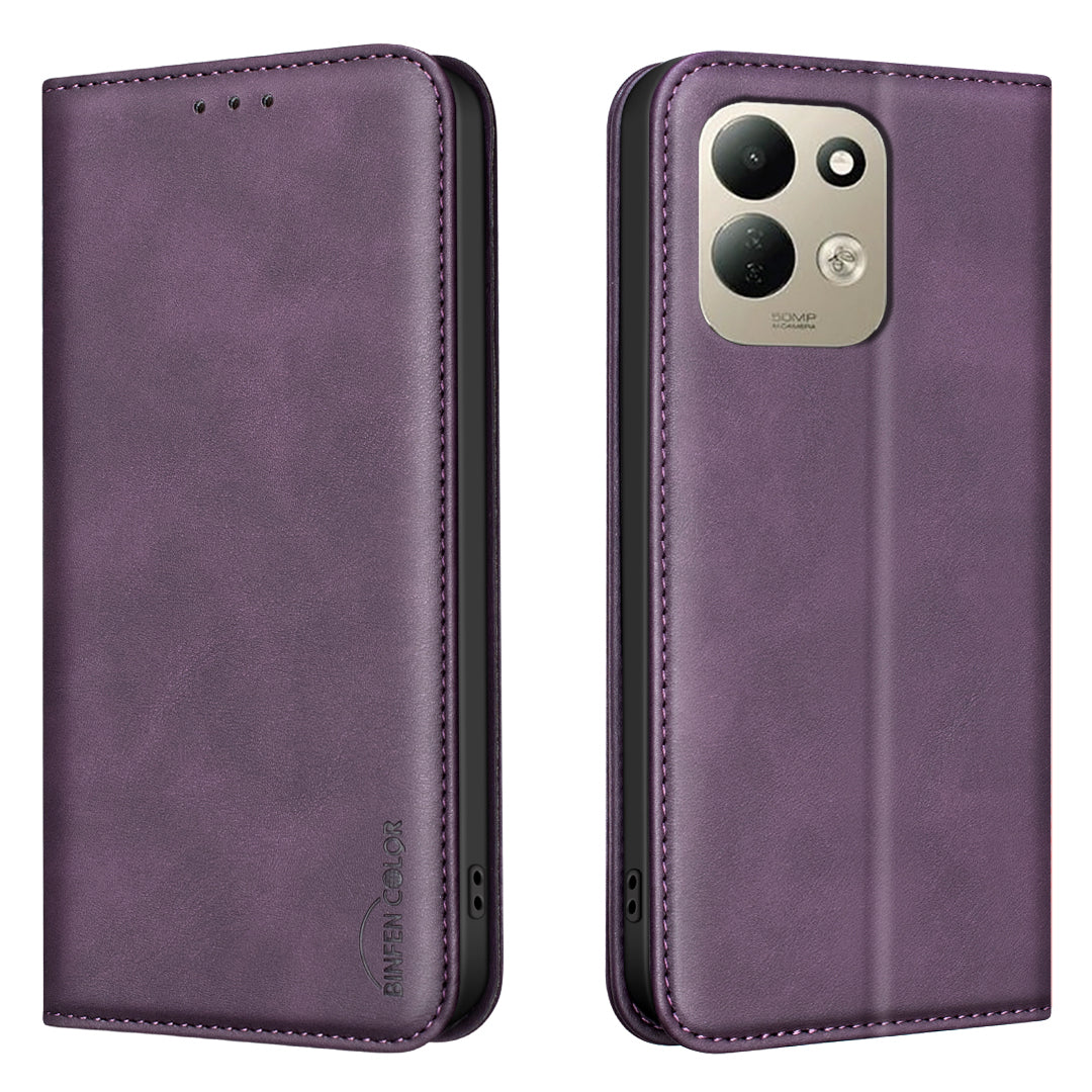 BINFEN COLOR for Xiaomi Redmi 17 5G / Xiaomi Redmi 17 4G RFID Blocking Calf Texture PU Leather Phone Cover