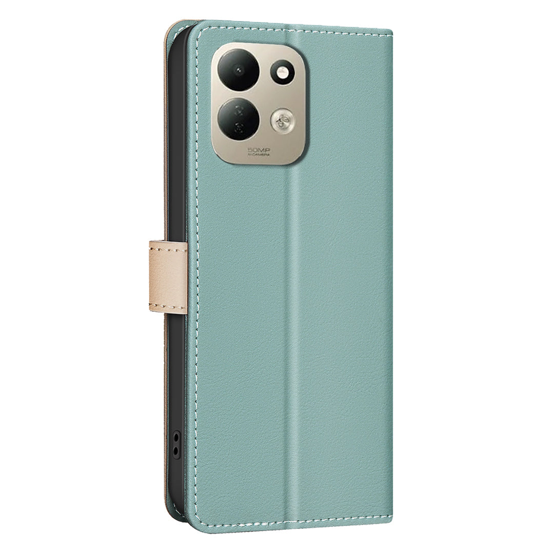 BINFEN COLOR for Xiaomi Redmi 17 5G / Xiaomi Redmi 17 4G Leather Case Splicing Color RFID Blocking Wallet Stand Phone Cover